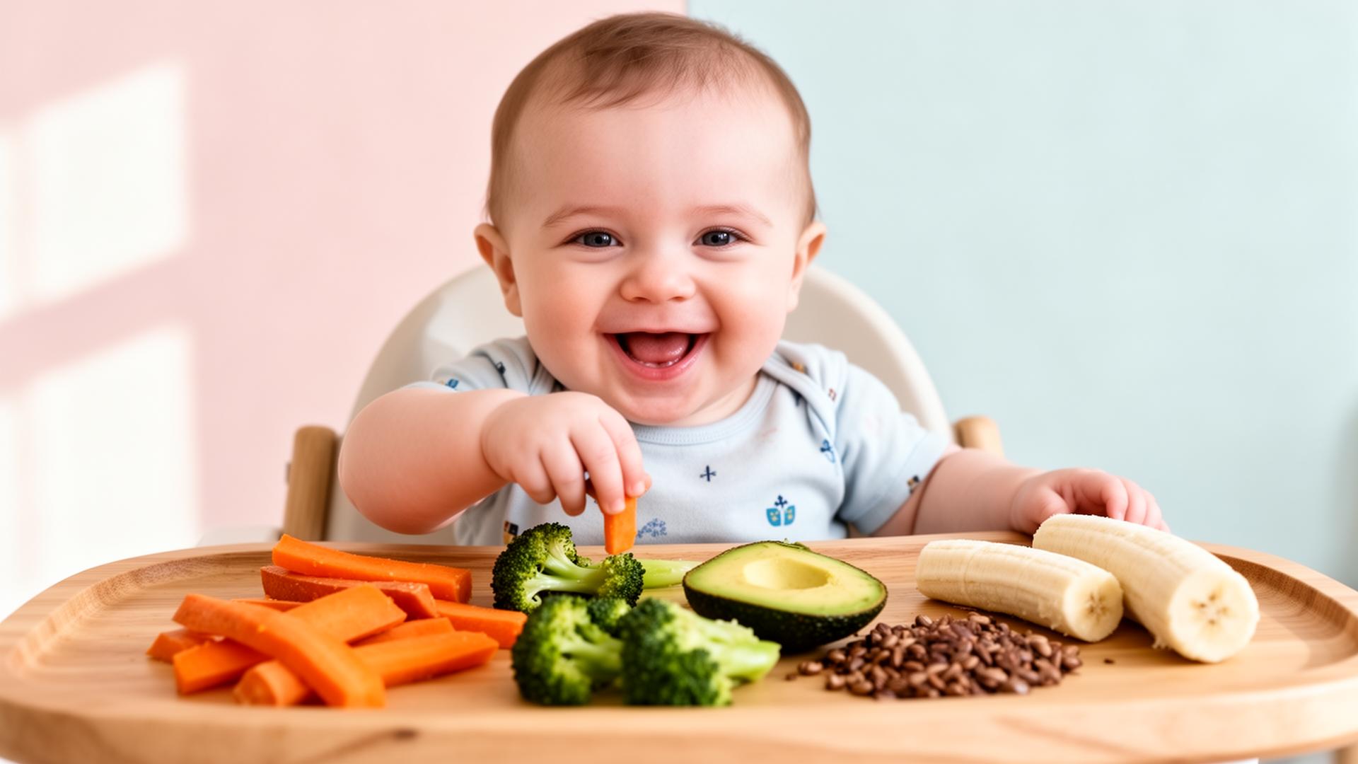 Bébé québécois découvrant les aliments solides en diversification alimentaire